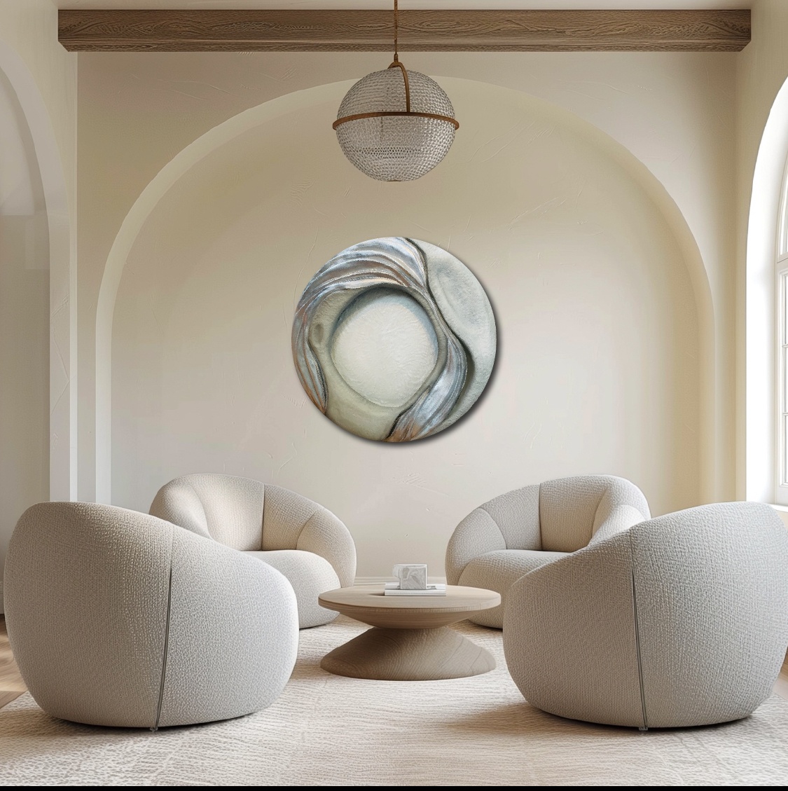 Apvalus reljefinis paveikslas